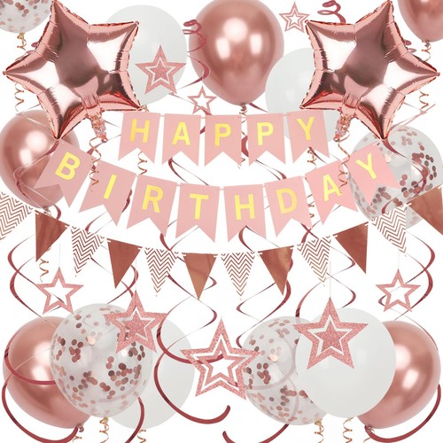 Rose gold birthday decorations - gold,