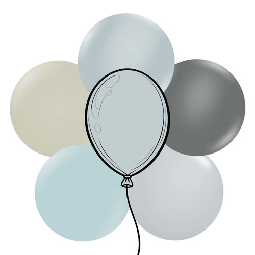 Grey latex balloons - balloons, pack