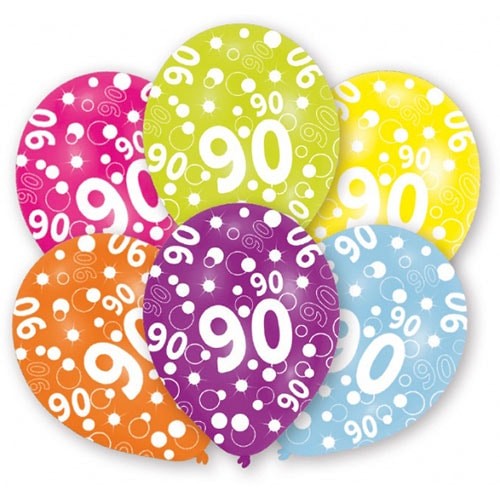 90th birthday assorted - 90th, latex