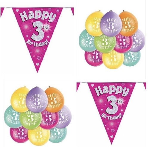 3rd birthday girls - birthday, balloons