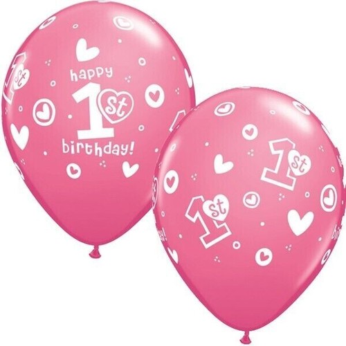 1st birthday circle hearts - 1st,