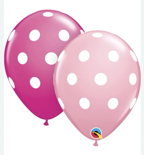 Qualatex pink poka - qualatex, dots