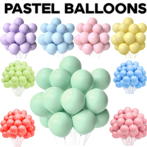 100pcs pastel latex balloons - pastel,