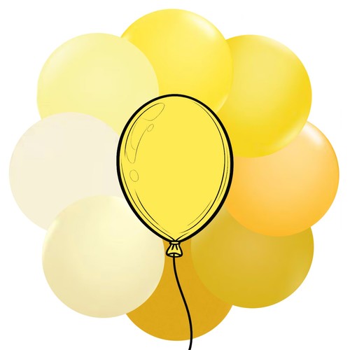 Yellow latex balloons - yellow, pack