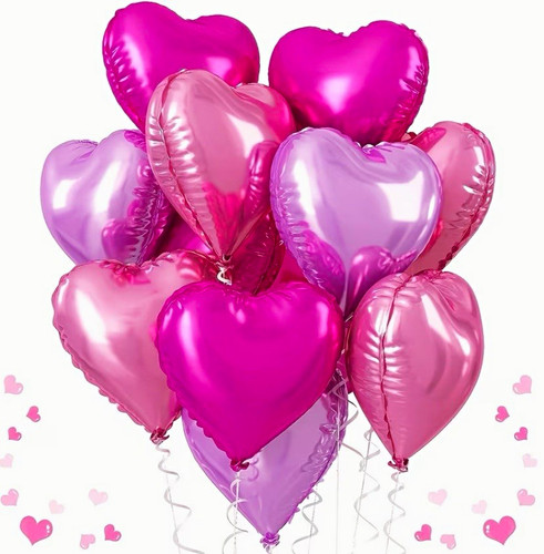 Heart foil balloons - pack, of